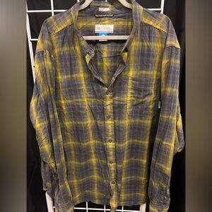 Columbia Men's Plaid Shirt in Yellow and Gray